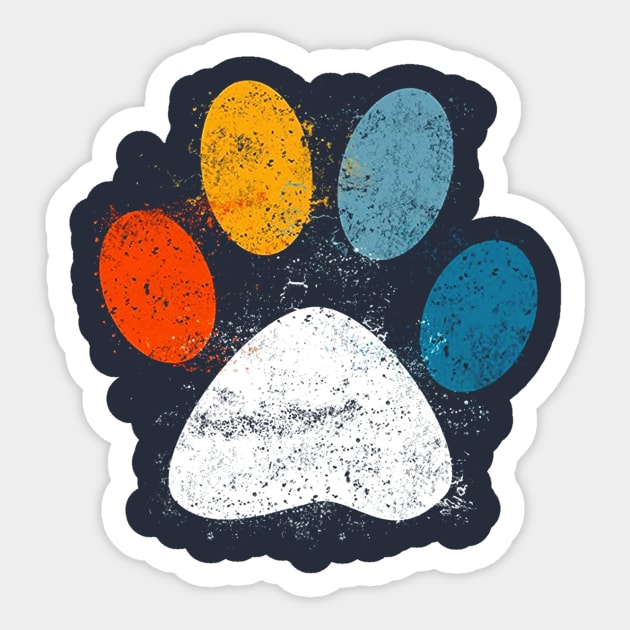 Vintage Dog T Shirt Puppy Dog Paw Print Dog Love Pet Paw